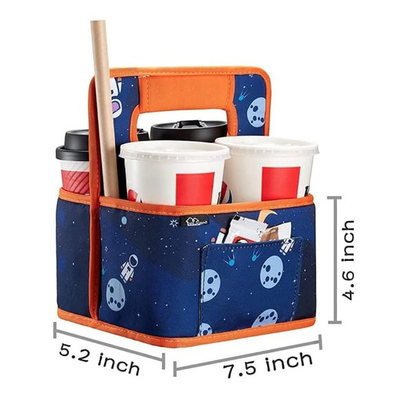 Drink Carrier Reusable Coffee Cup Carrier Bag - Picture 2 of 2